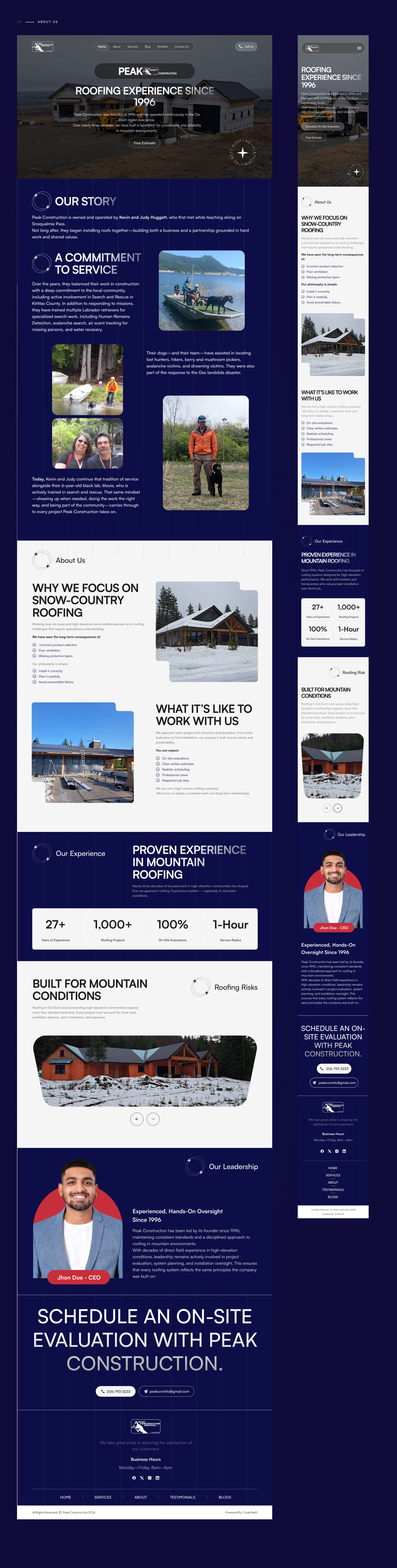 Peak Construction design screen 5